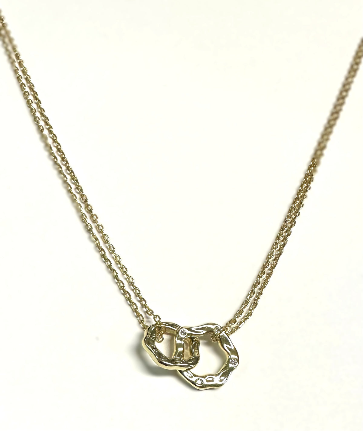 A Yellow plated Silver White CZ Necklace