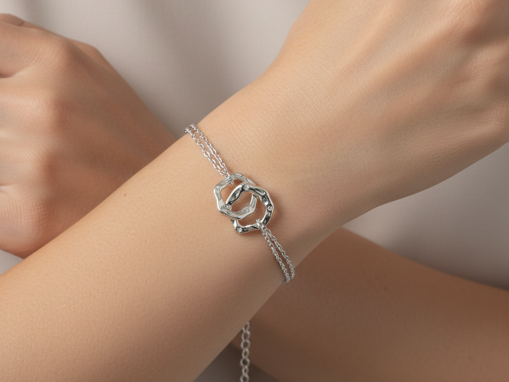 Silver Cz Stone set Bracelet