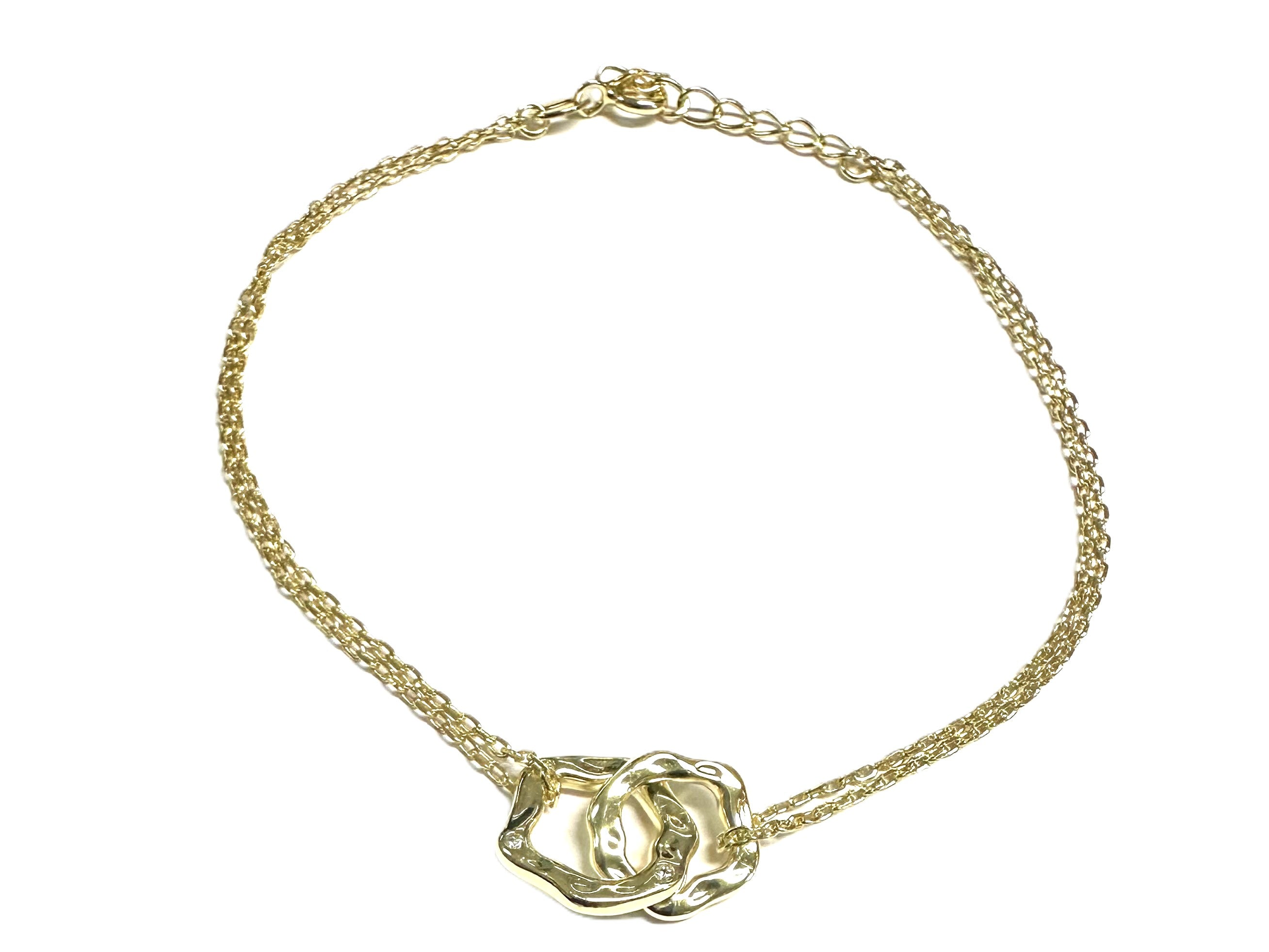 Yellow Gold Plated Silver Cz Stone Set Bracelet