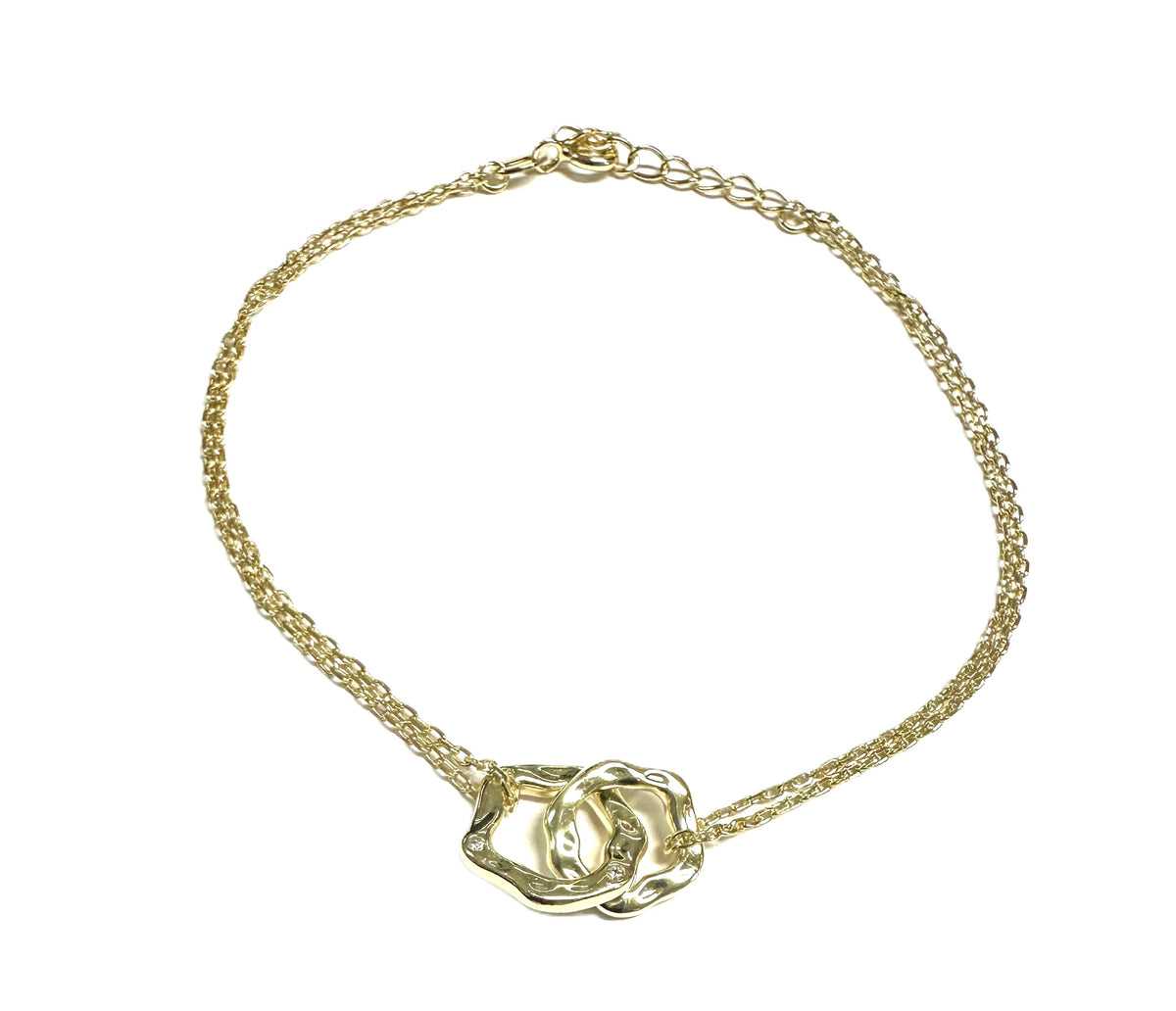A Yellow plated Silver White CZ Necklace