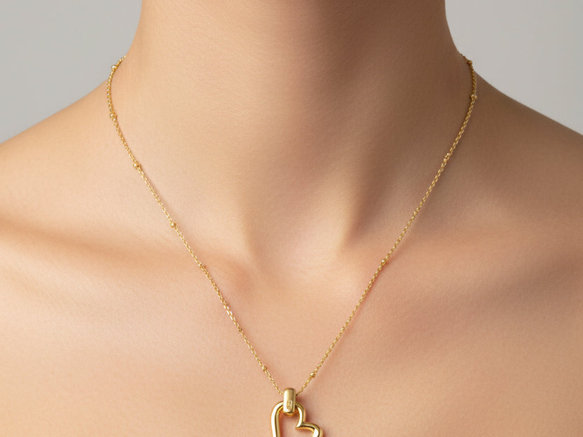Gold Plated Silver Heart Necklace