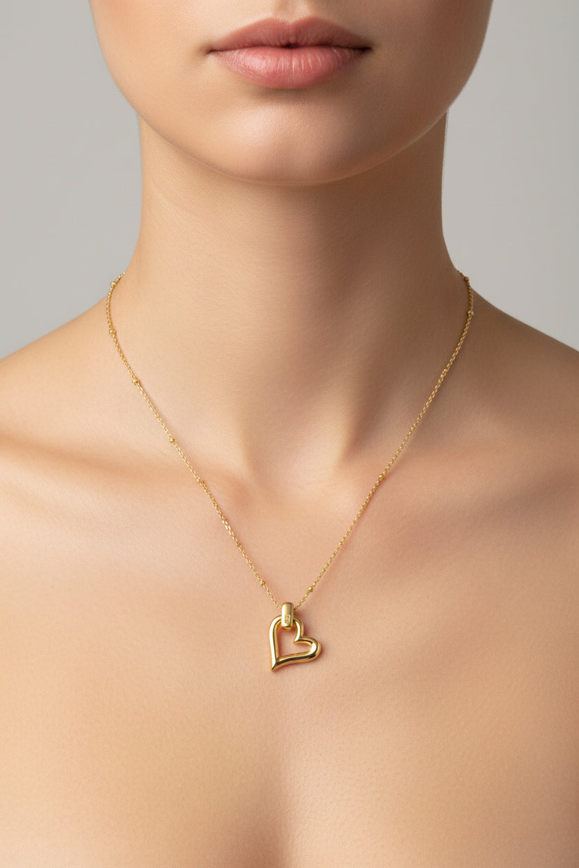 Gold Plated Silver Heart Necklace