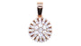 A Rose Plated On Silver With White Cubic Zirconia Pendant