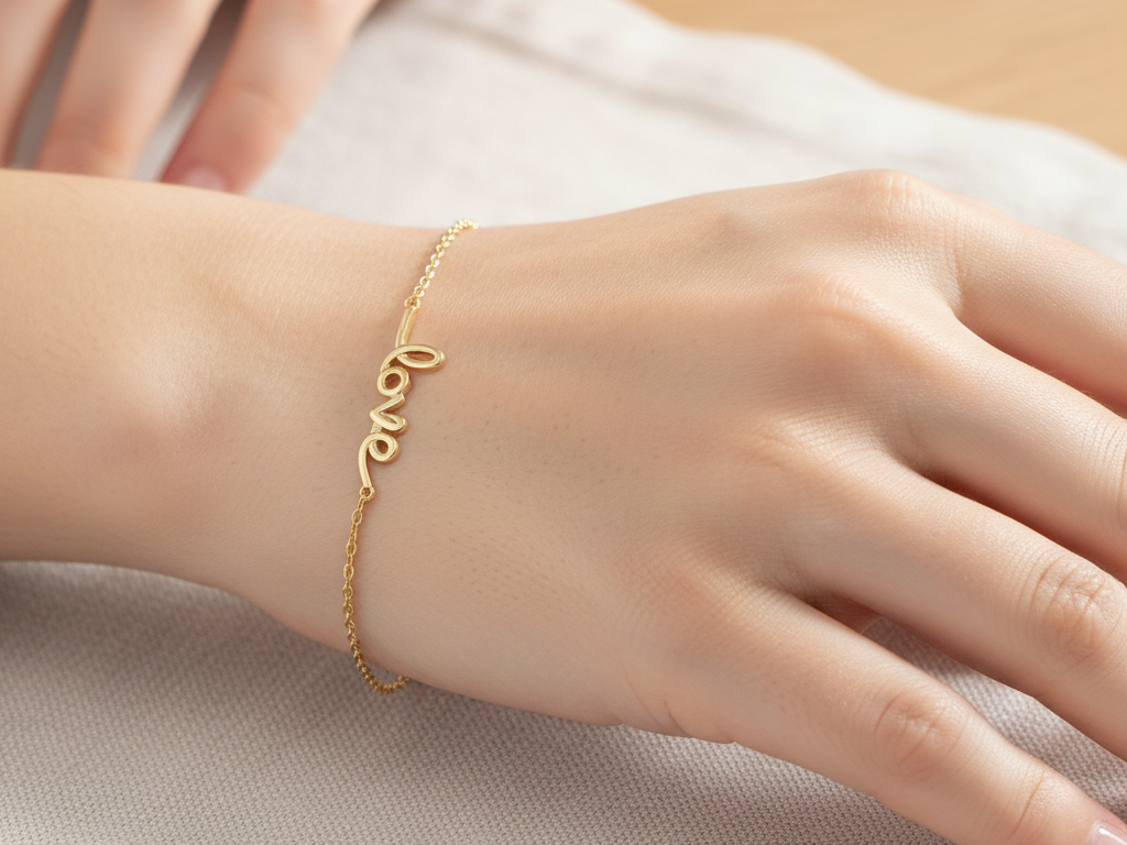 Gold Plated Silver Love Bracelet