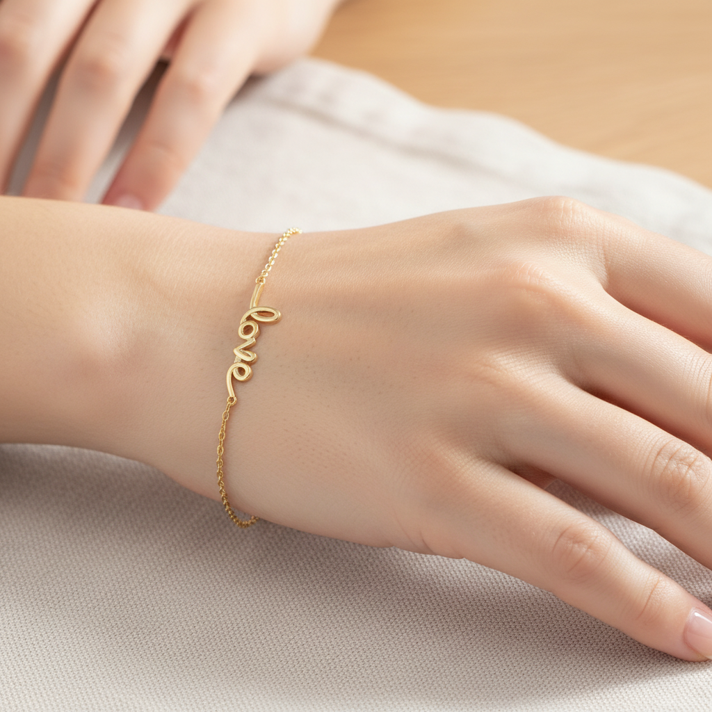 Gold Plated Silver Love Bracelet
