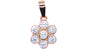 A Rose Plated On Silver With White Cubic Zirconia Pendant