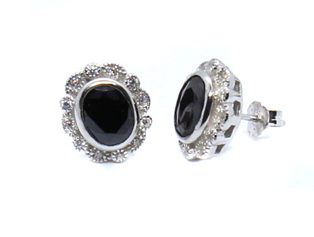 A Black & White Cubic Zirconia Earring.