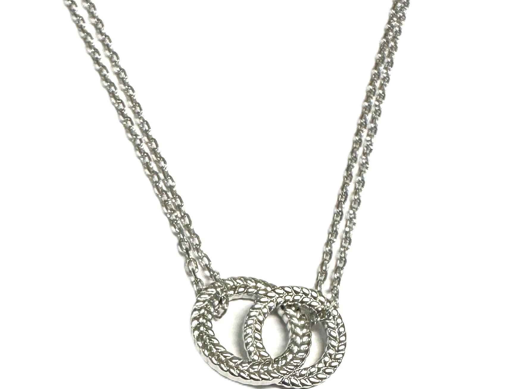 Silver Double Circle Necklace