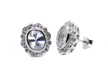A White & White Cubic Zirconia Earring.