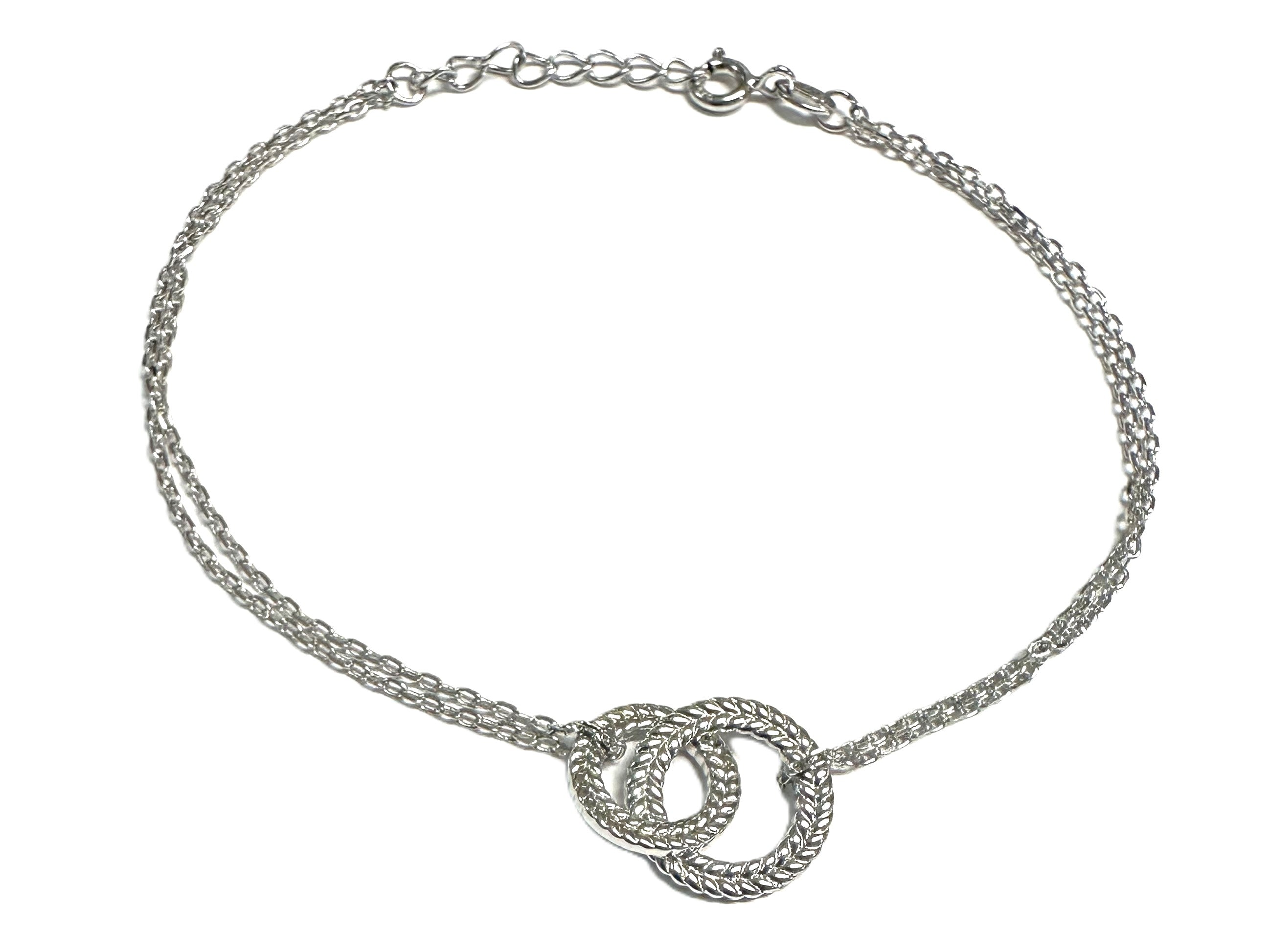 Silver Double Circle Necklace