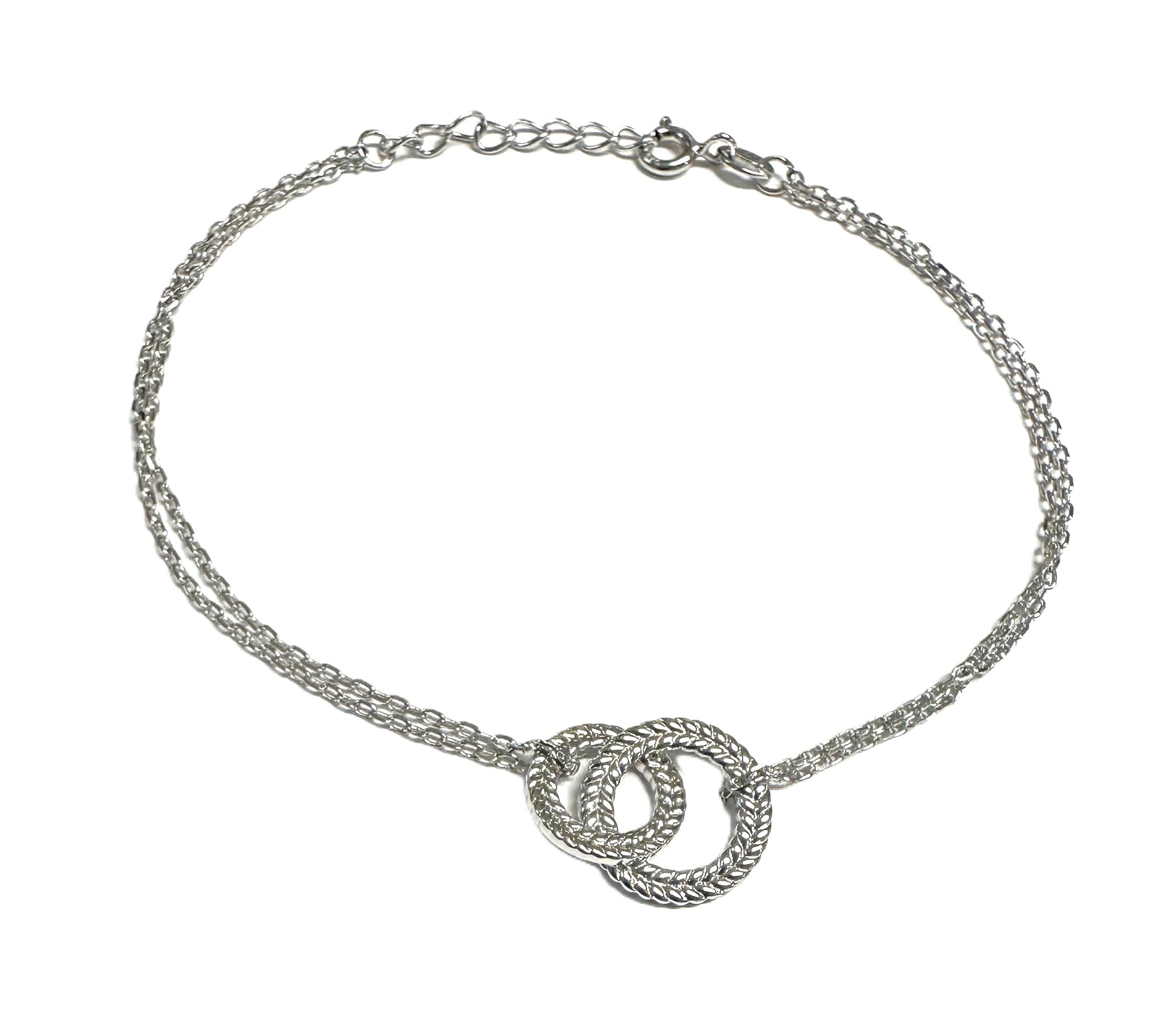 Silver Double Circle Bracelet
