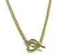 Gold Plated Silver Heart T Bar Necklace