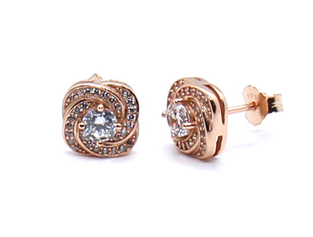 A Silver with Rose Gold Plate Earring