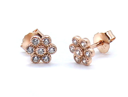 A Silver with Rose Gold Plate Earring