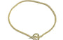 Gold Plated Silver Heart T bar Bracelet
