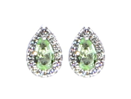 A Peridot & White Cubic Zirconia Earring.