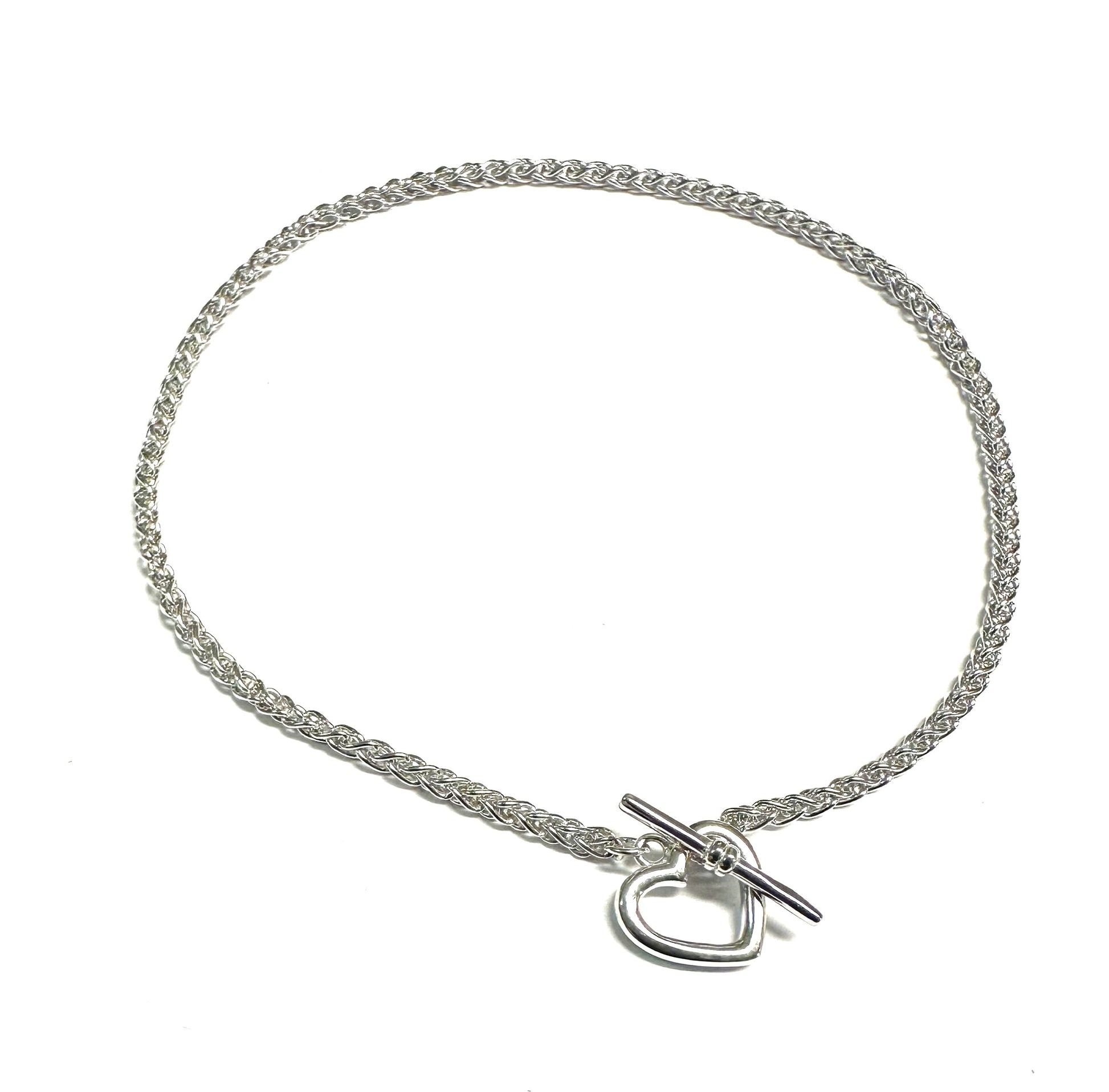 Silver Heart T bar Bracelet