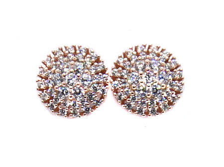 A Silver with Rose Gold Plate Earring