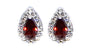 A Garnet & White Cubic Zirconia Earring.