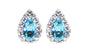 A Aquamarine & White Cubic Zirconia Earring.