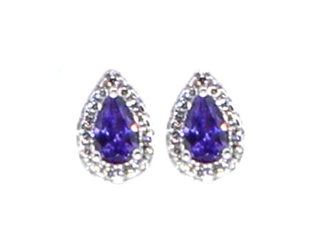 A Amethyst & White Cubic Zirconia Earring.