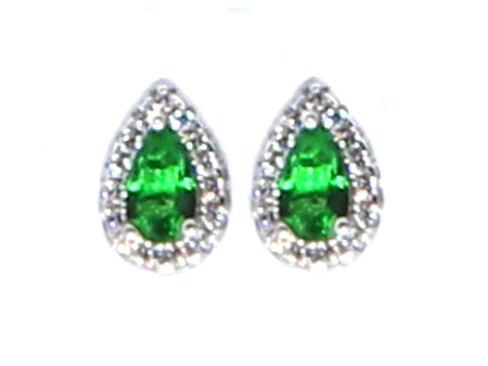A Emerald & White Cubic Zirconia Earring.