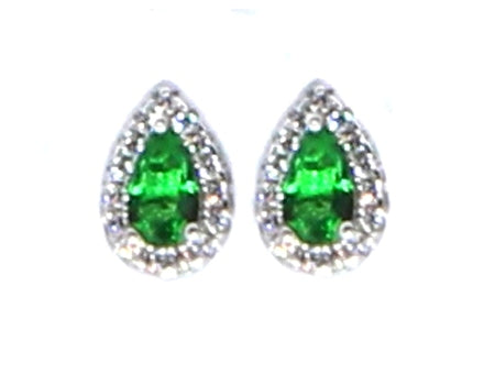 A Emerald & White Cubic Zirconia Earring.