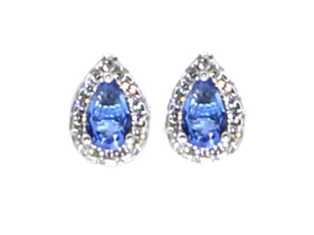 A Sapphire & White Cubic Zirconia Earring.