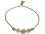 White Cubic Zirconia Silver Yellow Gold Plated Pull Bracelet