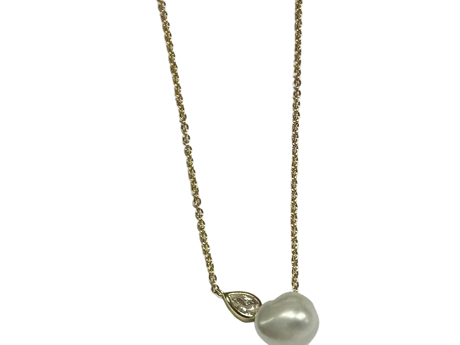 Gold Plated Silver Pearl Necklace