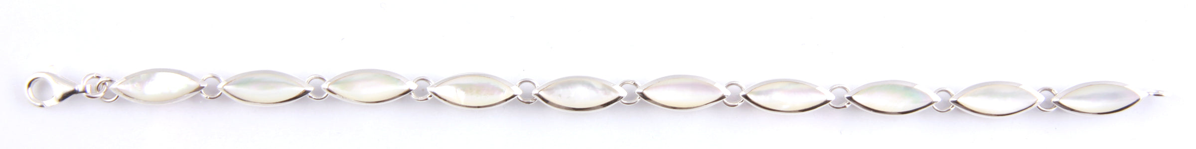 White M O P Stone Silver Necklace