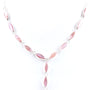 Pink M O P Stone Silver Necklace