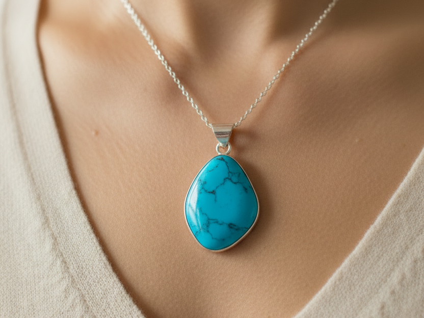 Torquoise Stone Silver Pendant