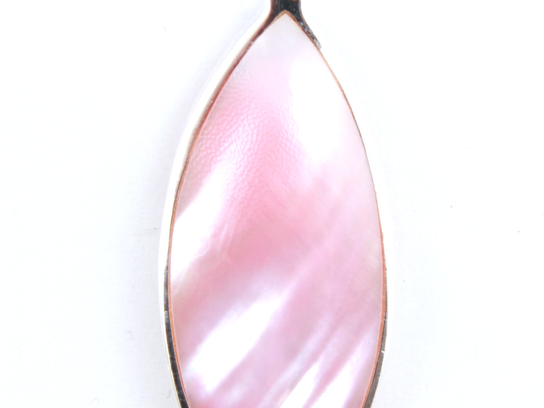 Pink M O P Stone Silver Pendant