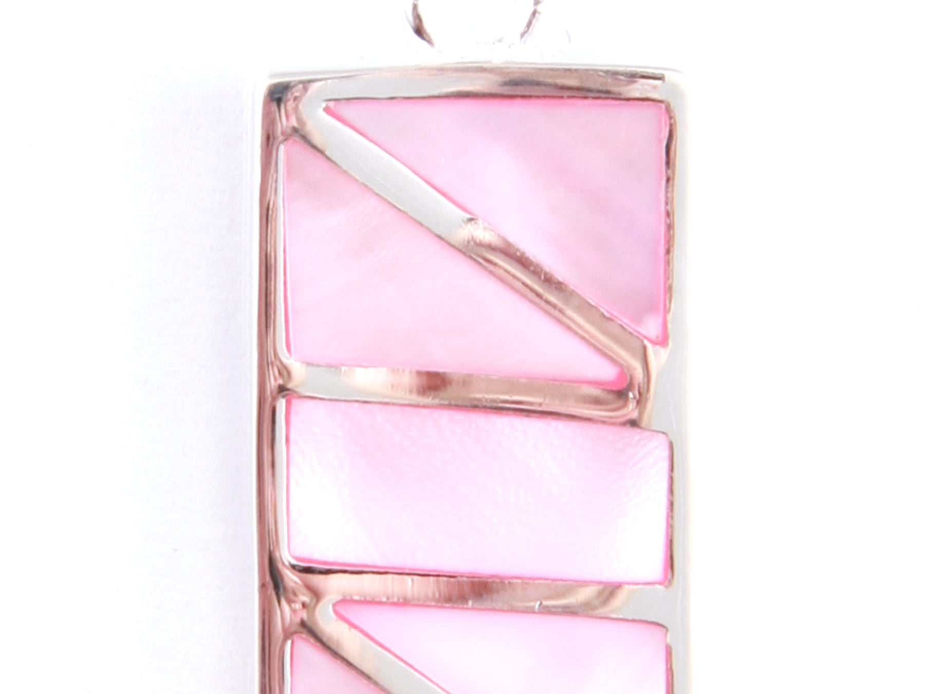 Pink M O P Stone Silver Pendant