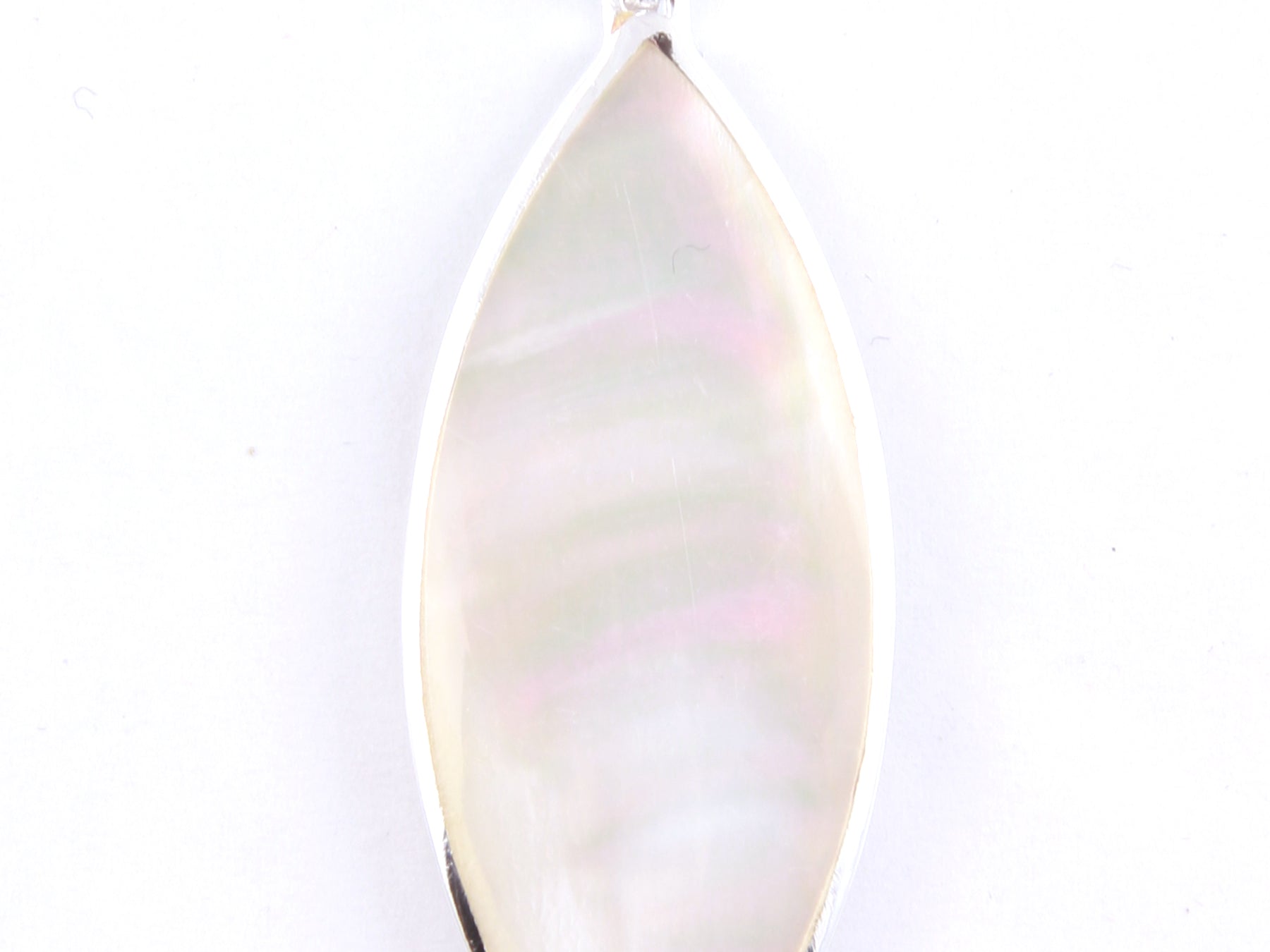 White M O P Stone Silver Pendant