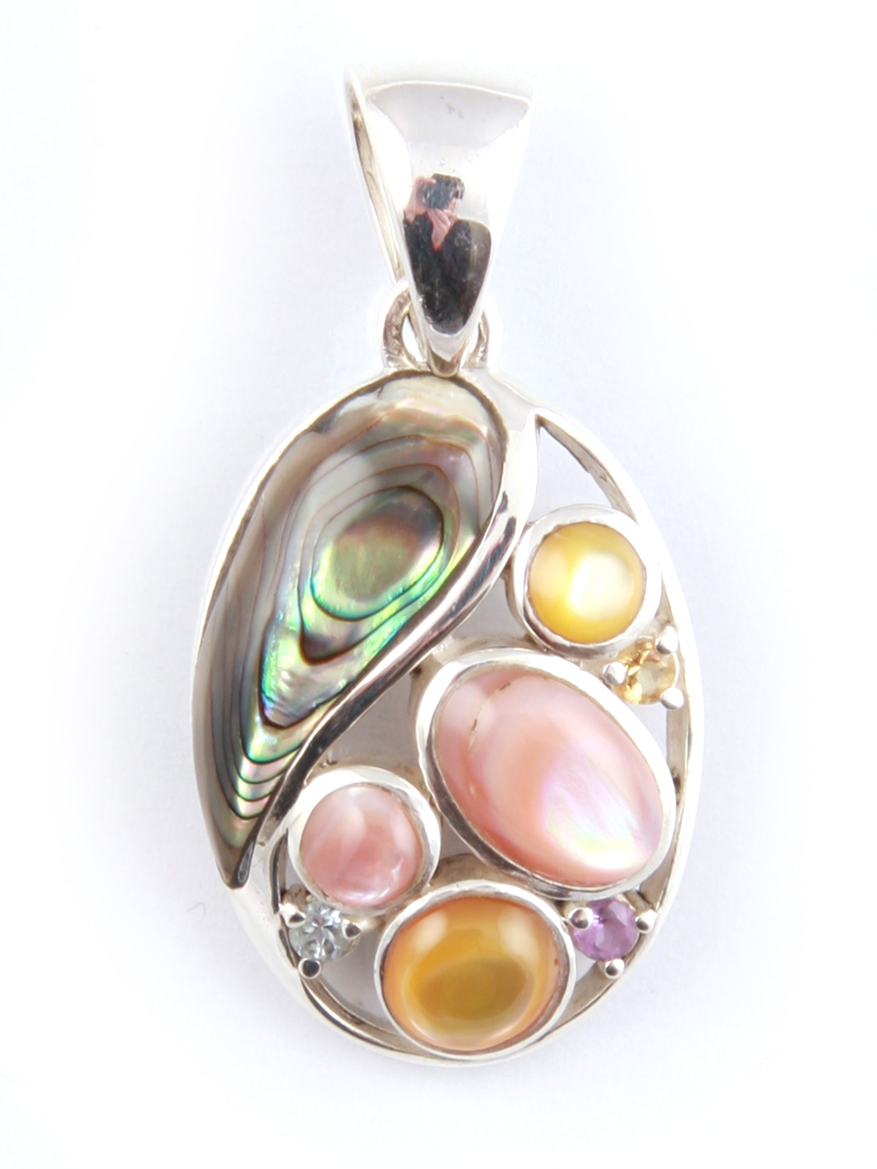 Shell Stone Silver Earring