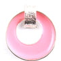 Pink M O P Stone Silver Pendant