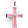 Pink M O P Stone Silver Pendant
