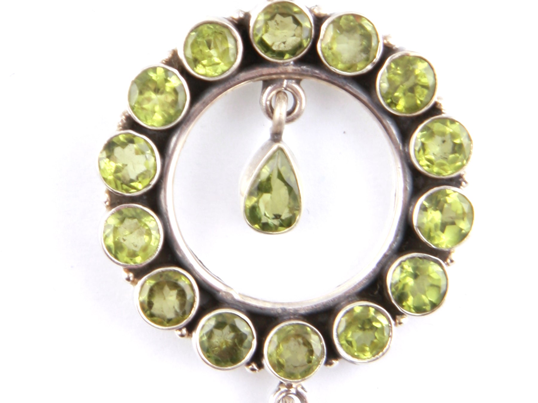 Peridot Stone Silver Pendant