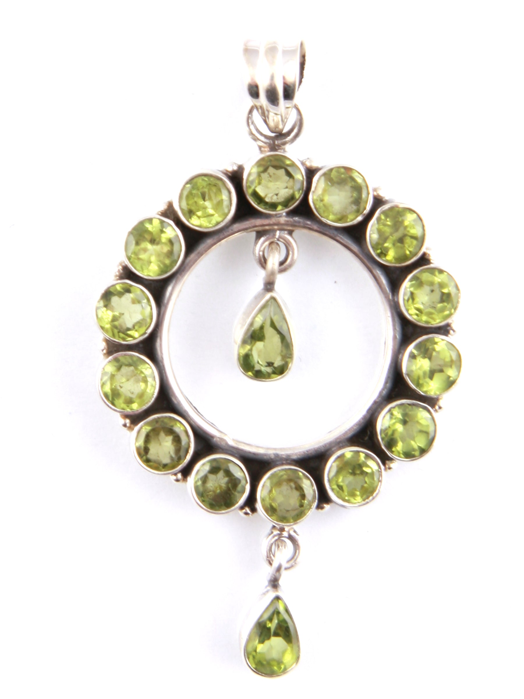 Peridot Stone Silver Pendant