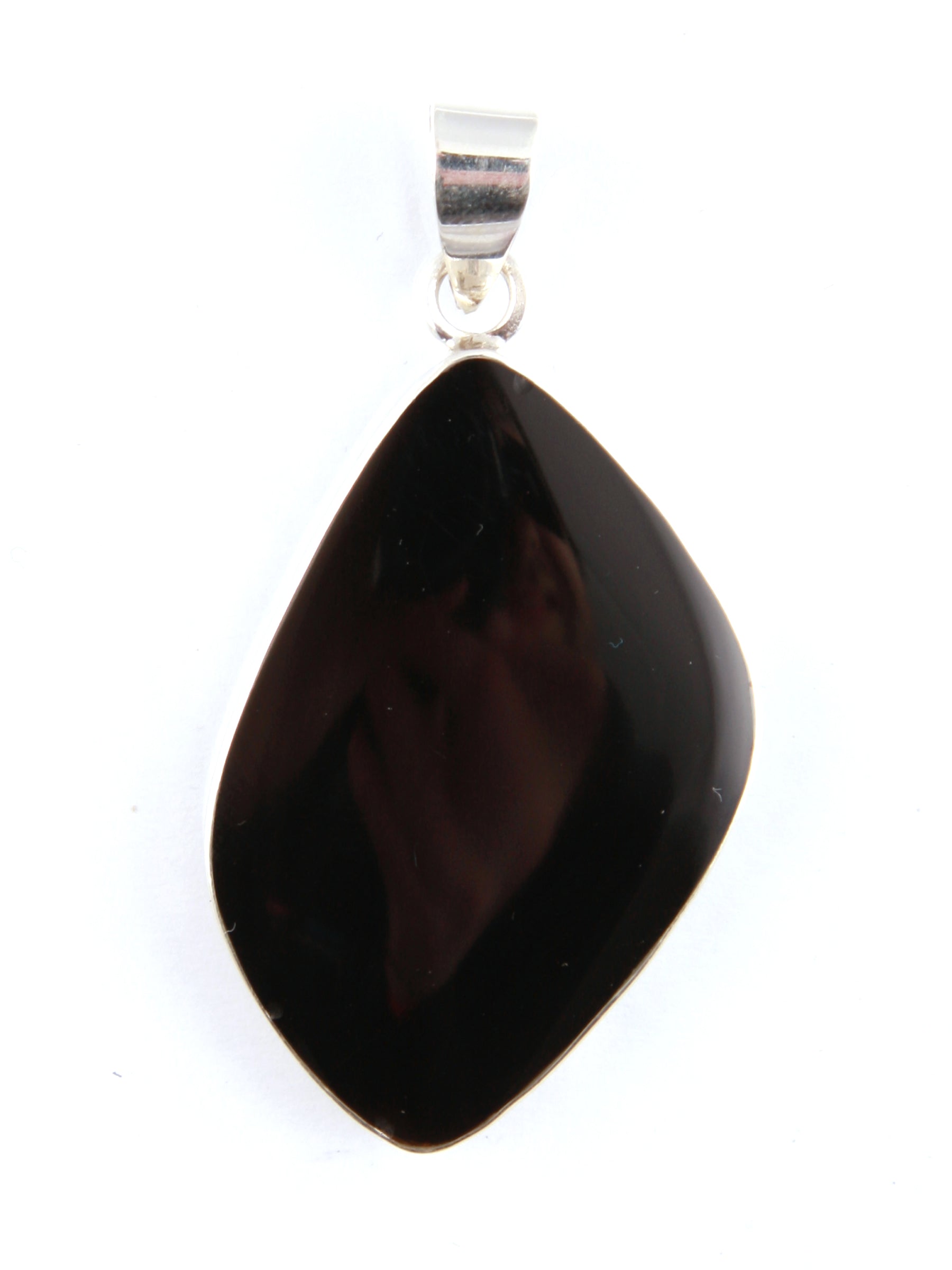 Black Onyx Stone Silver Pendant