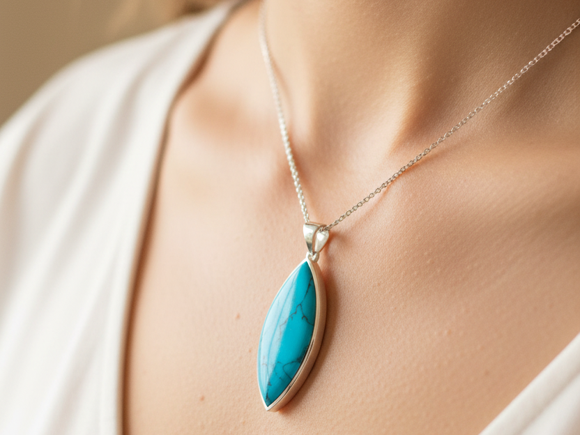 Torquoise Stone Silver Pendant