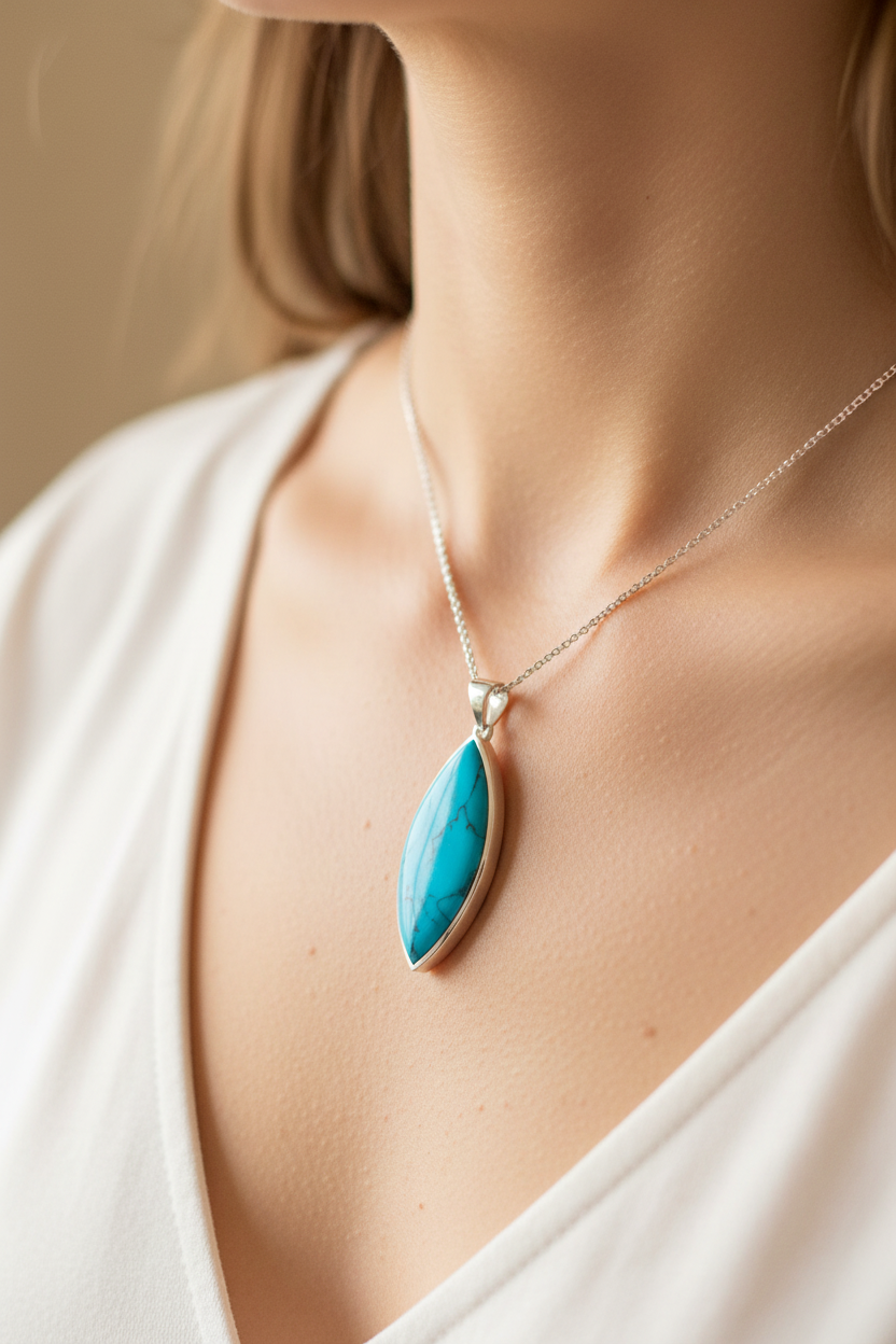 Torquoise Stone Silver Pendant