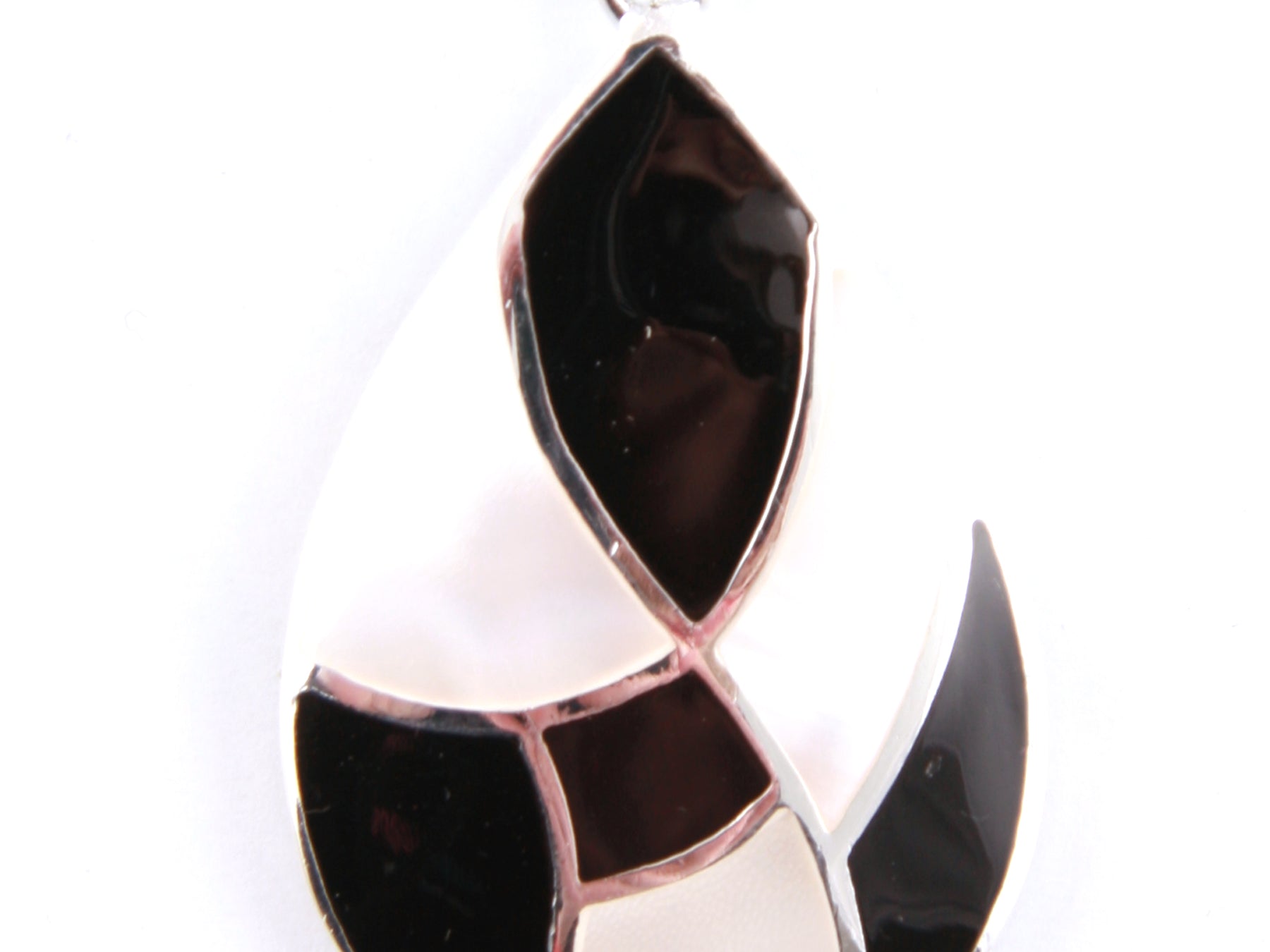 Black Onyx & M O P Stone Silver Pendant
