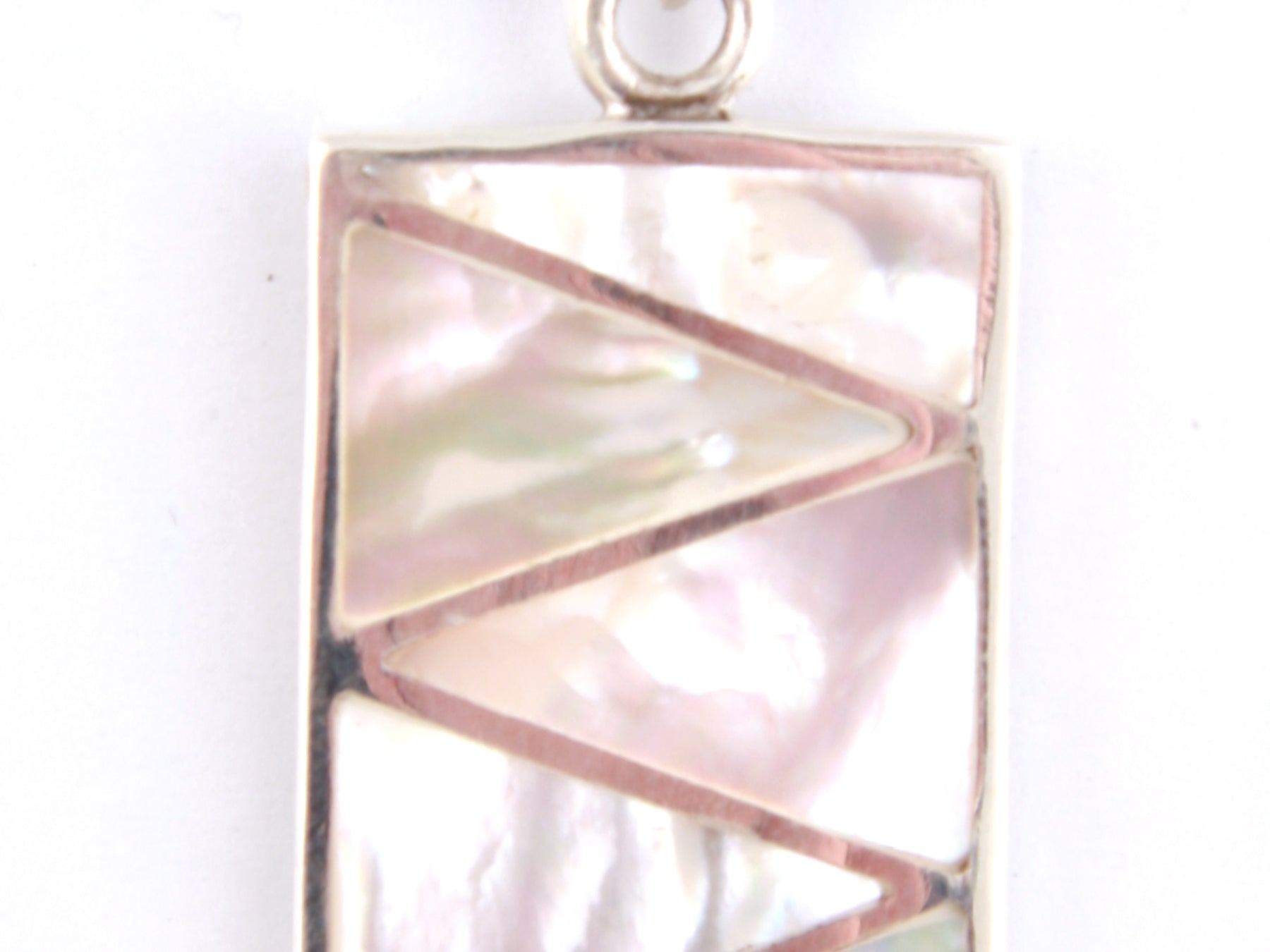 White M O P Stone Silver Pendant