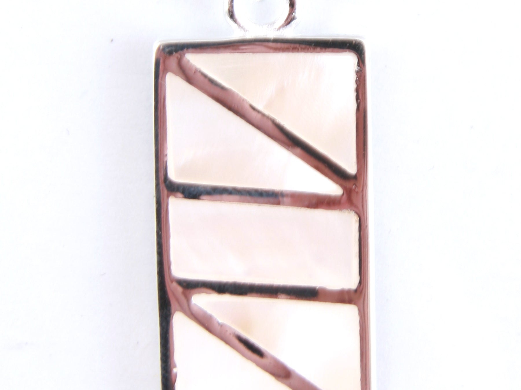 White M O P Stone Silver Pendant