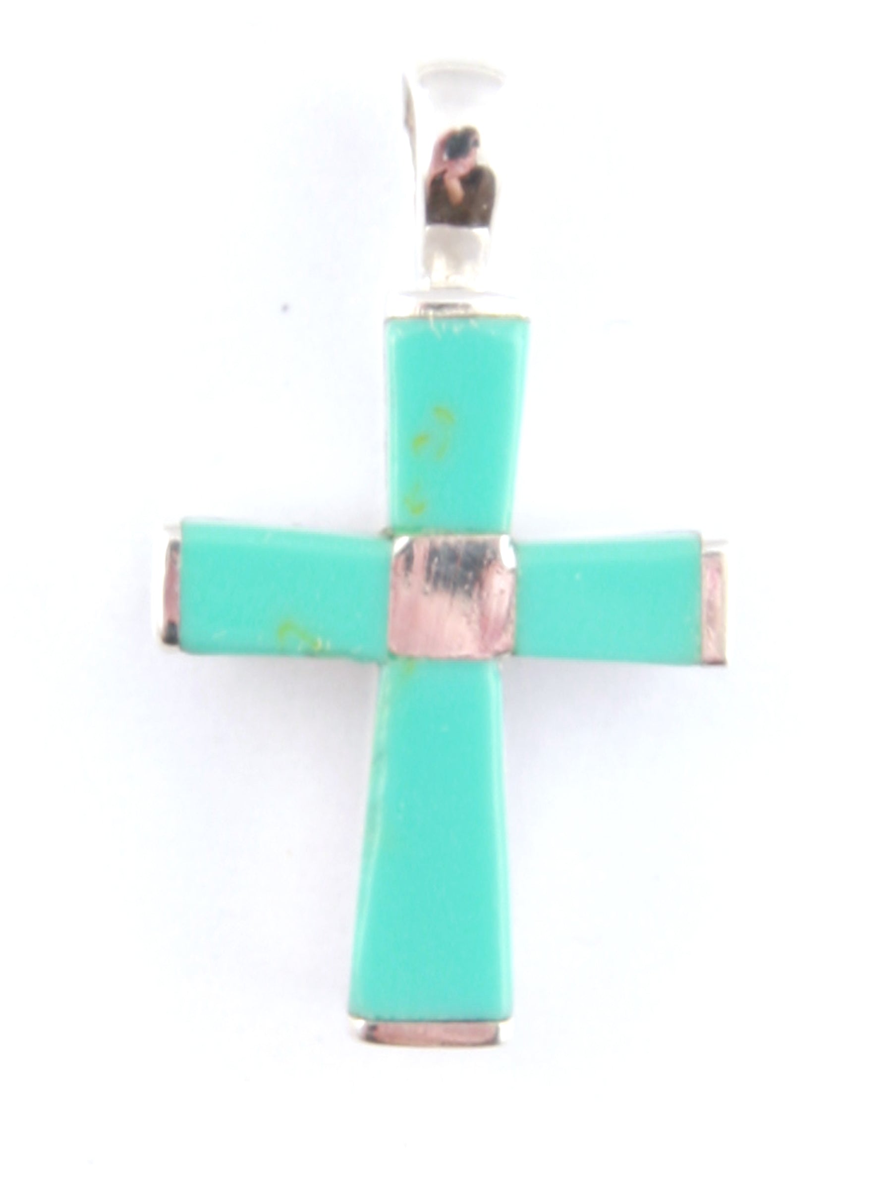 Green Torquoise Stone Silver Pendant