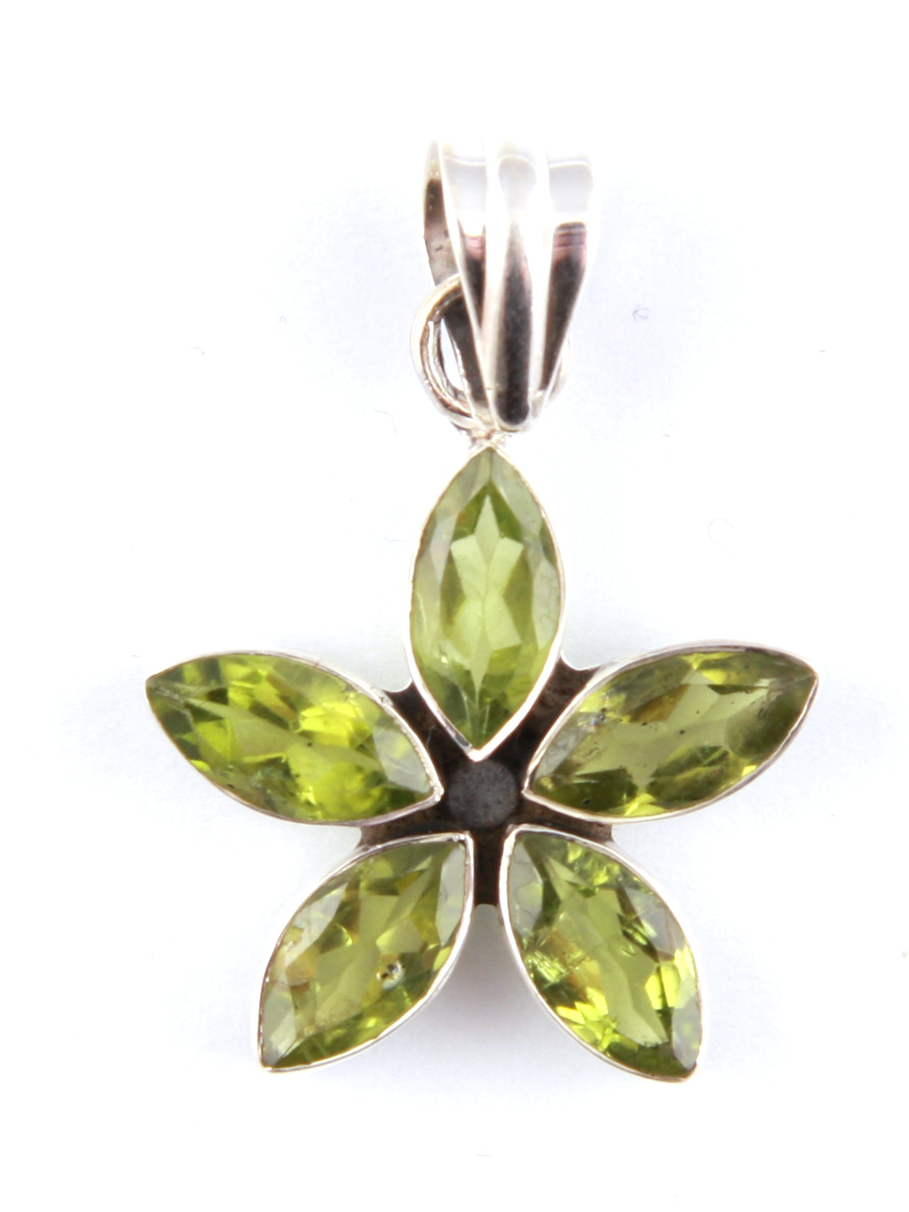 Peridot Stone Silver Earring
