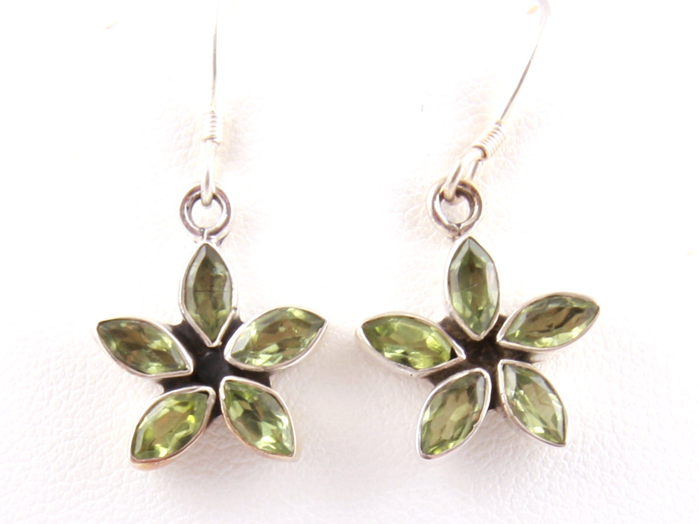 Peridot Stone Silver Earring